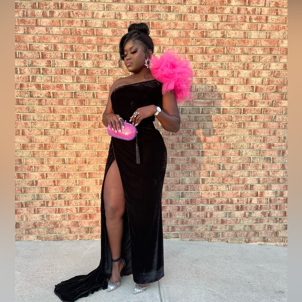 Long sexy dress with thigh high slit